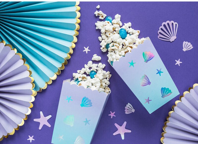 Narwhal Popcornboxen, Mix, 7x7x12,5cm (1 Packung / 6 Stk.)