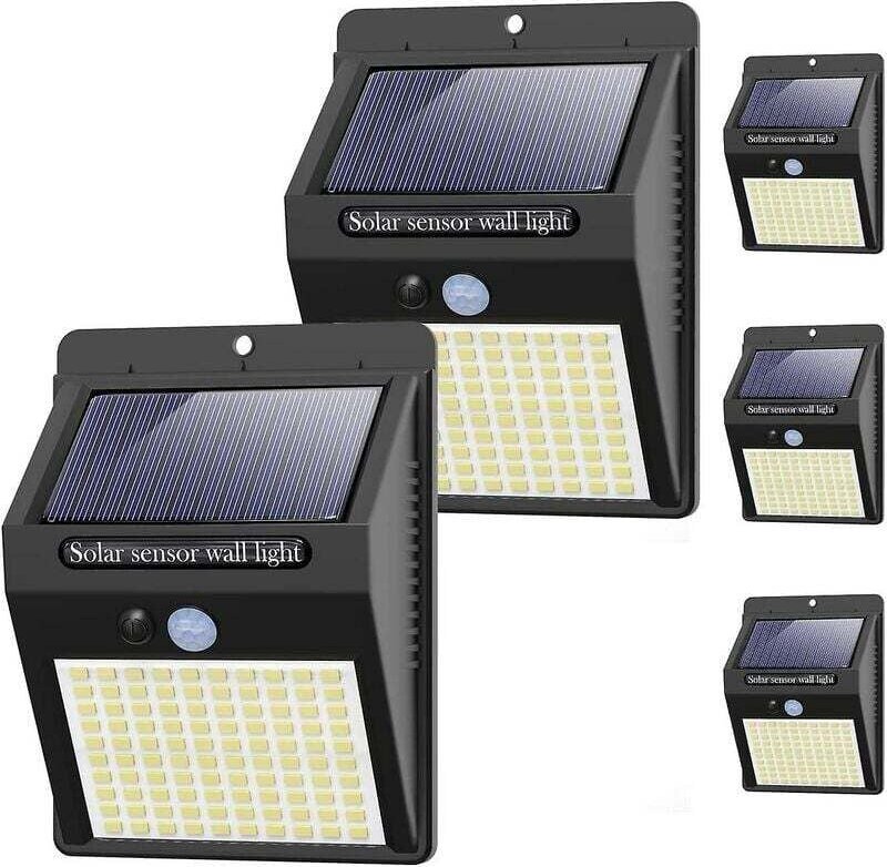 5er-Pack Solarleuchten für den Außenbereich, 3 Lichtmodi mit Bewegungssensor, 100 wasserdichte LEDs