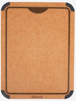 Schneidbrett, klein, 35,5 x 28 x 1 cm (B/T/H), Holzzellstoff, rutschfeste Ecken, Saftrille, messerschonend, keim- und ba...