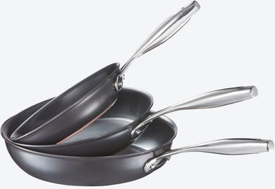 Hagen Grote 3-tlg. Set Kupferkern-Präzisionspfannen, 20 cm Ø, 24 cm Ø, 28 cm Ø, ofenfest bis 240 °C, für alle Herdarten ...