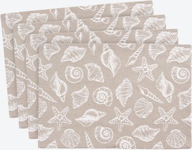 Jacquard Tischset Muschel, Beige, 35 x 50 cm, 4 Stück