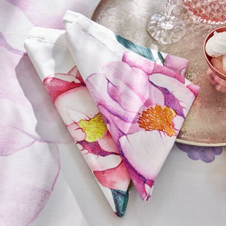 Servietten Pfingstrosen, 4 Stück, 50 x 50 cm