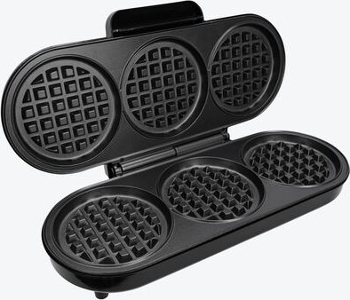 Belgisches Waffeleisen - 3 Waffeln in wenigen Minuten, Antihaftbeschichtung, leichte Reinigung, Edelstahl/ABS-Kunststoff...