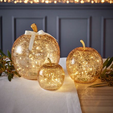 LED-Apfel, Gold, 20 LEDs, 16 x 17 x 16 cm