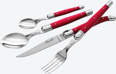 Klassisches Laguiole Besteck, 24-teilig, rot