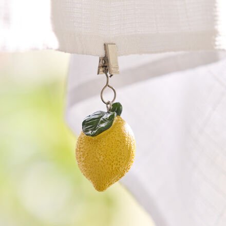 Tischdeckenbeschwerer Zitronendesign - 4er-Set, mit Metallclips, für Garten, Balkon & Camping, sicherer Halt bei Wind