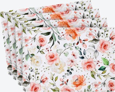 4er-Set Platzsets, rosa, 30 x 50 cm