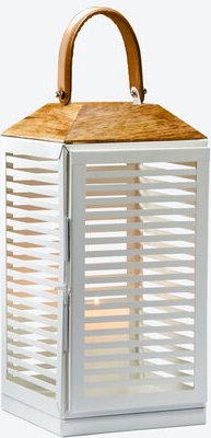 Laterne weiss, Größe L, 20 x 20 x 40 cm, wiegt 2,9 kg