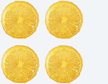 Glasteller Obst, Orange , Ø 21 cm, 4 Stück