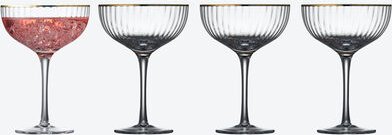 Cocktailglas und Sektschale mit Goldrand, 4 Stück, 31,5 cl, Ø 11 cm, 16 cm hoch