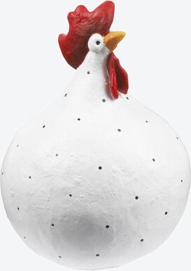 Deko-Hahn groß, 13 cm hoch, Farbe: weiß