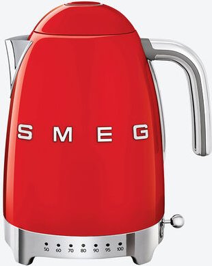 SMEG Wasserkocher - Rot, 50's Retro-Style, 22 x 17 x 28 cm, 1,7 l, 2.400W, 50-100 °C, Keep-Warm-Funktion, Soft-Opening, ...