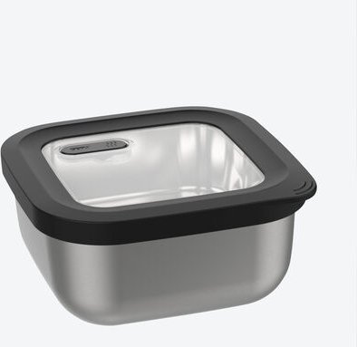 Edelstahldose mit Deckelventil - Größe S, 0,4 l, 12 x 12 x 6 cm - mikrowellengeeignet & backofenfest bis 300°C, BPA-frei...