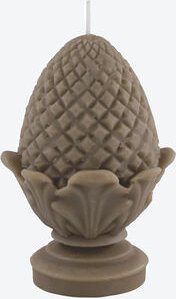 Duftkerze Pinienzapfen klein - Wachs, Taupe, dekoratives Design, natürlicher Duft, Handarbeit, Wachs, Ø/H 9,5/15 cm, Bre...