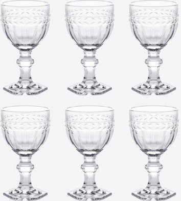 6er-Set Weinglas Lorbeerdekor, klar, 300 ml