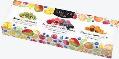 Schokofrüchte 180 g - 4 Sorten, gefriergetrocknet & handveredelt, Mango, Himbeere, Blaubeere, Orange, glutenfrei, Gesche...