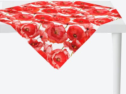 Mitteldecke Mohn, 88 x 88 cm