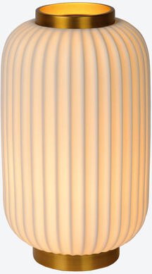 Porzellan-Tischleuchte Groß , Porzellan Weiß, Metall Messingfarben, Ø 19,5 x 34 cm hoch