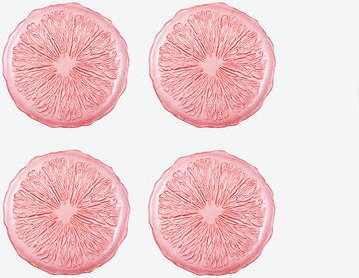 Glasteller Obst, Rot , Ø 21 cm, 4 Stück