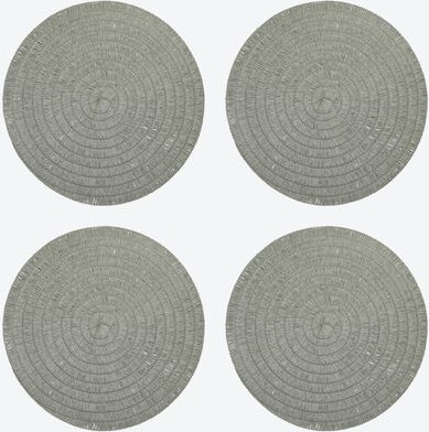 4-er Set Bast-Platzset, ø 38 cm, Grün