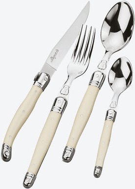 Laguiole-Besteck elfenbeinfarben, 4-teilig