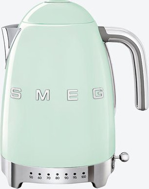 SMEG Wasserkocher - Mint, 50's Retro-Style, 22 x 17 x 28 cm, 1,7 l, 2.400W, 50-100 °C, Keep-Warm-Funktion, Soft-Opening,...