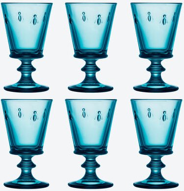 Thumbnail - Weingläser Biene, 6 Stück, 240 ml, 14 cm hoch, Dunkelblau
