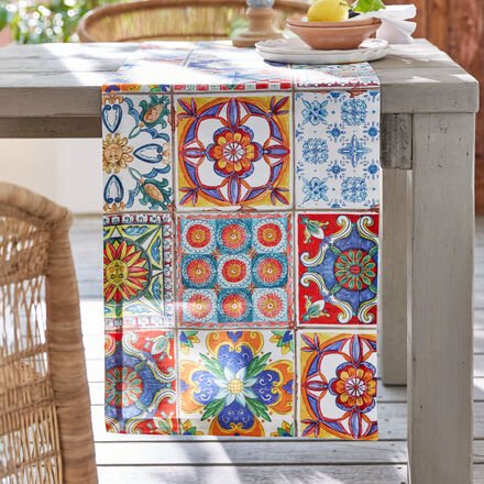 Tischläufer Kacheln, 45 x 170 cm