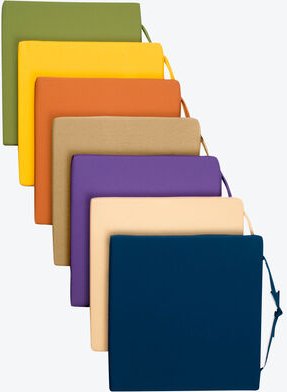 Sitzkissen mit Fixierbändern, 39 x 39 x 3,5 cm hoch, Violett