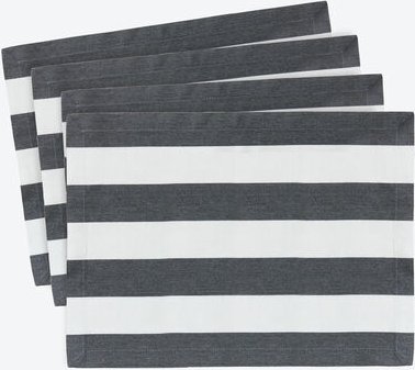 4er-Set Outdoor-Tischsets Blockstreifen 35 x 50 cm - Wasch- & lichtecht, fleckabweisend, strapazierfähig, Polyacryl, 270...