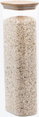 Rechteckige Glas-Vorratsdose mit Bambusdeckel, 2,6 l, 12,5 x 8,5 x 35,5 cm (B/T/H)