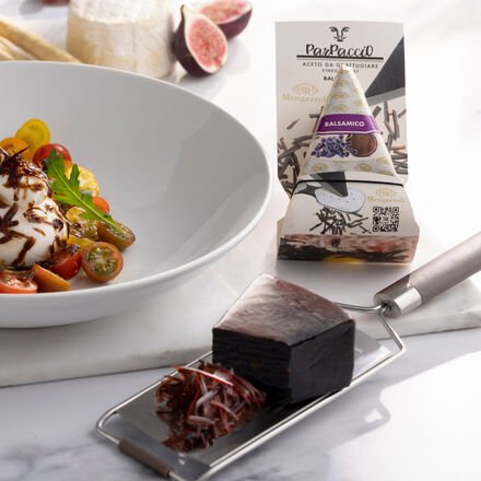 Mengazzoli Parpaccio 170 g - Fester Aceto Balsamico di Modena IGP, zum Reiben & Hobeln, süß-säuerlich, handgefertigt in ...