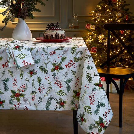 Tischdecke Weihnachtszweige, 85 x 85 cm