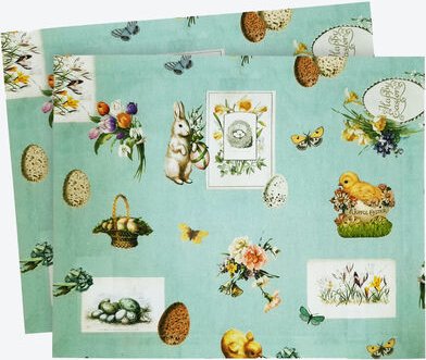 2er Set: Frohe Ostern-Tischsets, 40 x 50 cm, Mint