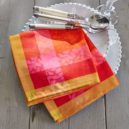 Servietten Blumenmotiv, 4 Stück, 58 x 58 cm