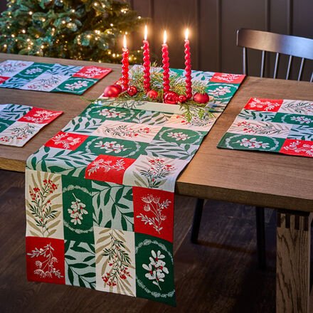 Sander Tischläufer Winterblüten - Gobelingewebe, Baumwolle/Polyester, 49/143 cm, formstabil, langlebig & pflegeleicht, m...
