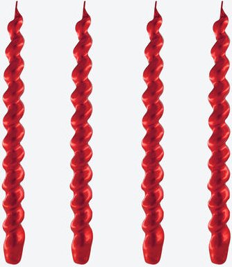 4er-Set Kerzen, Rot, Mineralwachs, Ø/H 2/26 cm, jeweils 70 g