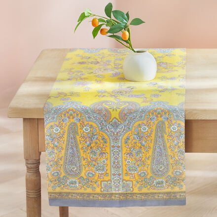 Bassetti Tischläufer "Indian Rose" 50 x 150 cm - 100 % Baumwolle, Paisley-Dessin, OEKO-TEX® Standard 100, maschinenwasch...