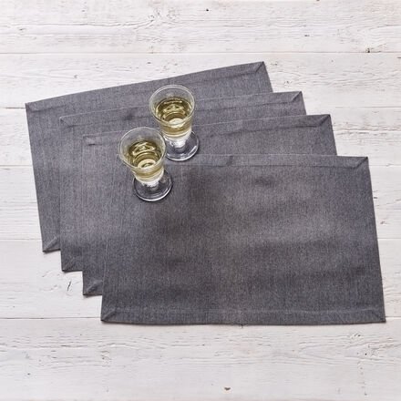 Outdoor-Tischsets Anthrazit, 4 Stück, fleckabweisend, 35 x 50 cm