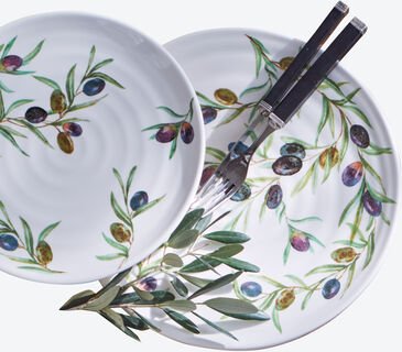 Oliven-Geschirr Essteller, 4 Stück