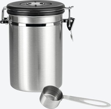 Kaffeedose mit Bügelverschluss - Edelstahl/Polypropylen, 1,9 l, für 700 g Kaffee, 13 x 17 x 19 cm, inkl. Edelstahl-Messl...