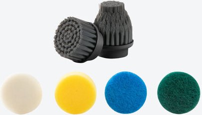 Ersatz-Aufsätze für Akku-Reinigungsbürste - 6-teiliges Set mit Bürsten & Schwämmen, für verschiedene Oberflächen