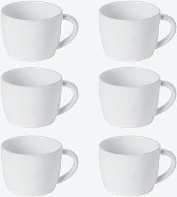 6er-Set Tasse Oval, ø 13 x 7,5 cm hoch, 0,36 l Inhalt, Farbe: Weiß
