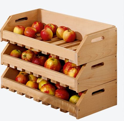 Lebensmittel Stapelregal 3 Stück - 60 x 30 x 16 cm hoch