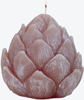 Artischocken-Kerze groß - Rosa, Ø/H 19/17 cm, Gewicht ca. 2 kg, pflanzliches und mineralisches Wachs, Docht, Brenndauer ...