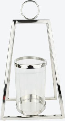 Laterne, Größe M, silberfarben, ca. 14,5 x 26 x 44,5 cm