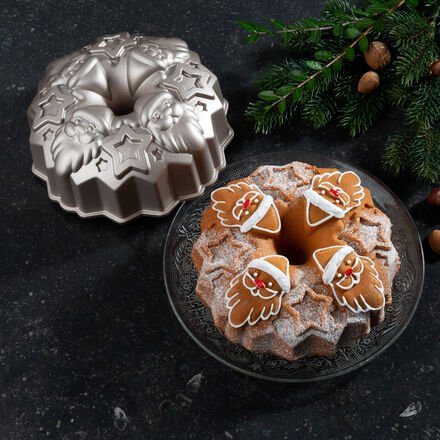 Backform mit Weihnachtsmann-Motiv - Gussaluminium, Antihaftbeschichtung, für festliche Kuchen, detailreich, formstabil, ...
