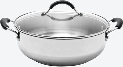 Thumbnail - XL-Schmorpfanne, Edelstahl, Ø 28 cm, 5,5 l - mit Glasdeckel, spülmaschinenfest, bis 250 °C backofenfest, für alle Herdar...
