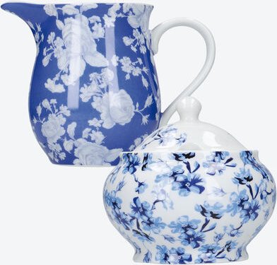 Set Milchkanne und Zuckerdose Englische Rose