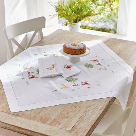 Tischdecke Hasen, 170 x 170 cm